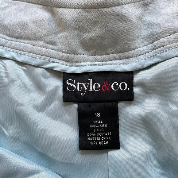 Style & Co. Light Blue Silk Straight Leg Trouser Pants
Women's Size 18 - Picture 5 of 7